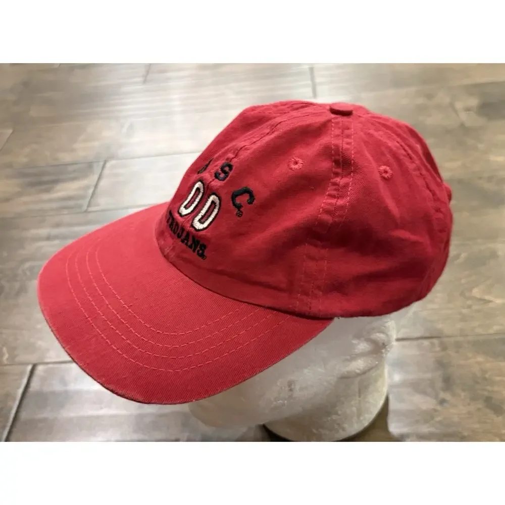 Vintage USC 00 Trojans Men’s Red Adjustable Strapback Hat Baseball Cap Size M/L